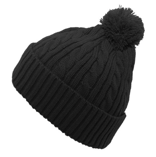 Bat City Bangers Cable Knit Pom-Pom Beanie