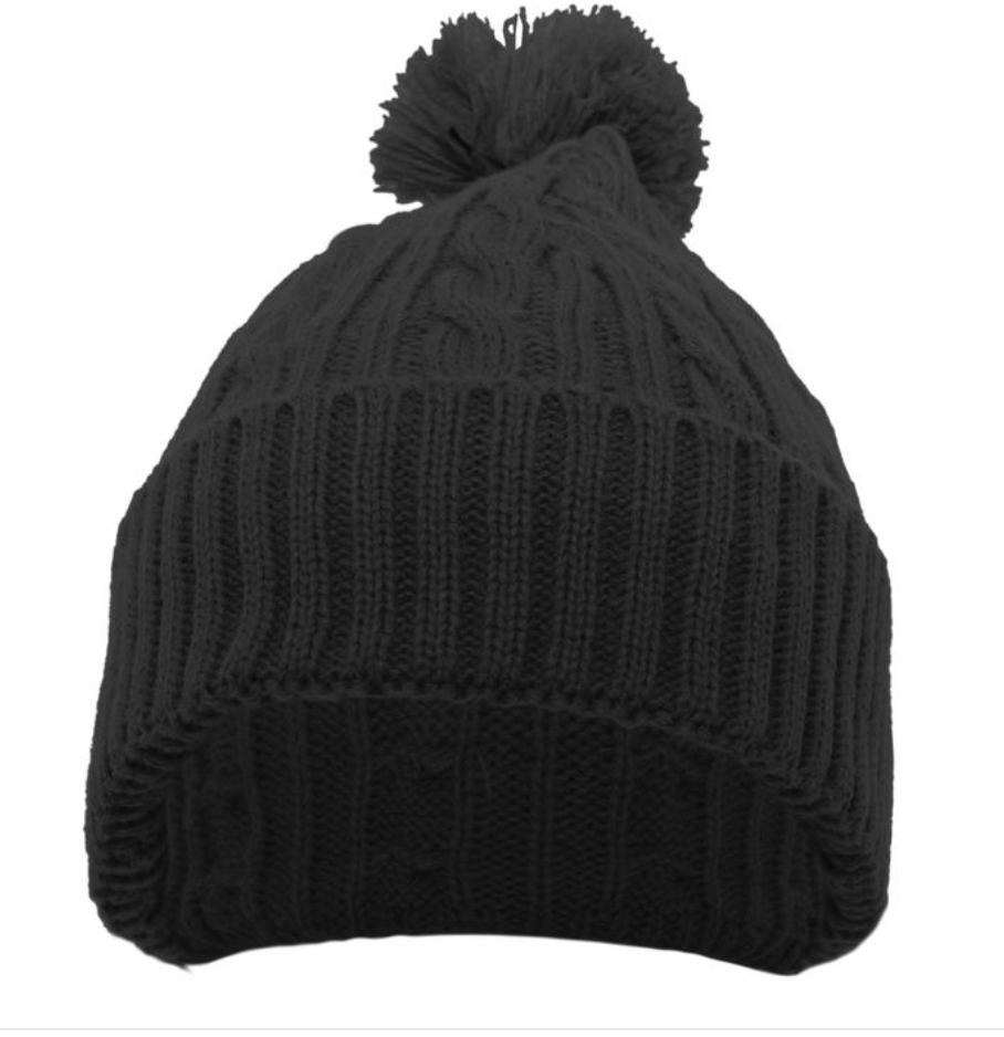 Bat City Bangers Cable Knit Pom-Pom Beanie