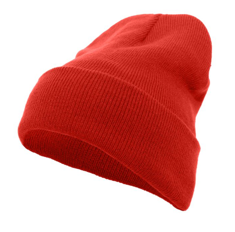 Bat City Bangers Red Knit Fold Over Beanie