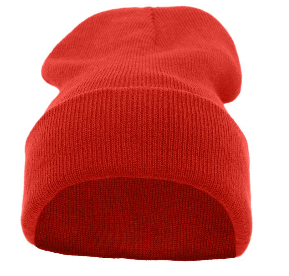 Bat City Bangers Red Knit Fold Over Beanie